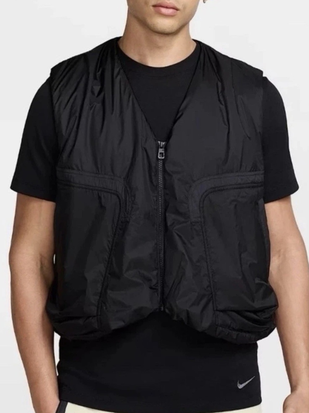 NWT Nike Tech Mens Large Woven Vest Black Loose Fit HM4262-010 Lightweight $180